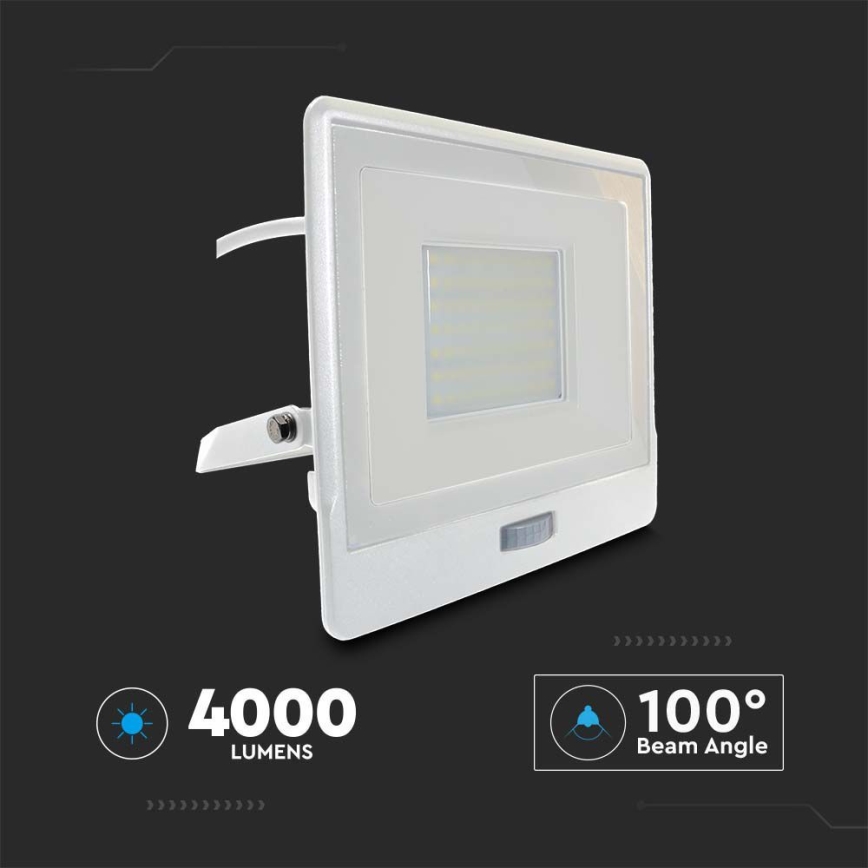 Reflector LED con sensor LED/50W/230V 6500K IP65 blanco