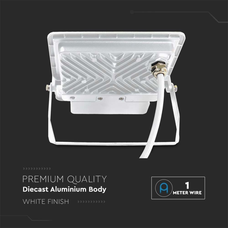 Reflector LED con sensor LED/50W/230V 6500K IP65 blanco