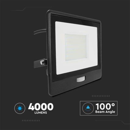 Reflector LED con sensor LED/50W/230V 6500K IP65 negro
