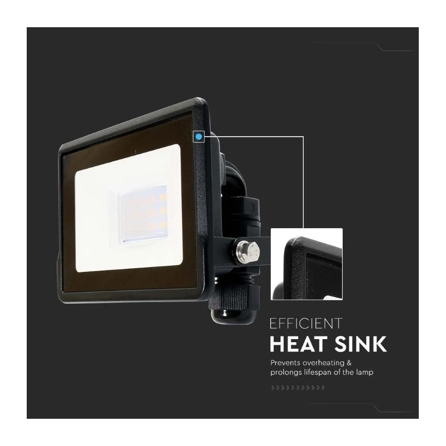 Reflector LED SAMSUNG CHIP LED/10W/230V IP65 6500K negro