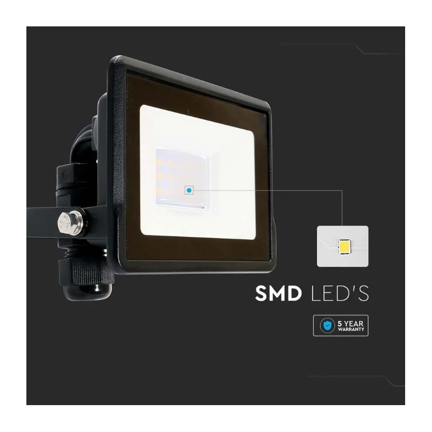 Reflector LED SAMSUNG CHIP LED/10W/230V IP65 6500K negro