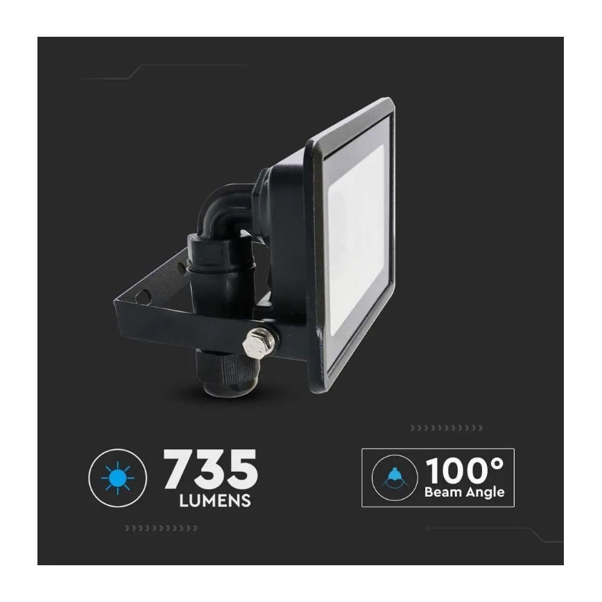 Reflector LED SAMSUNG CHIP LED/10W/230V IP65 6500K negro