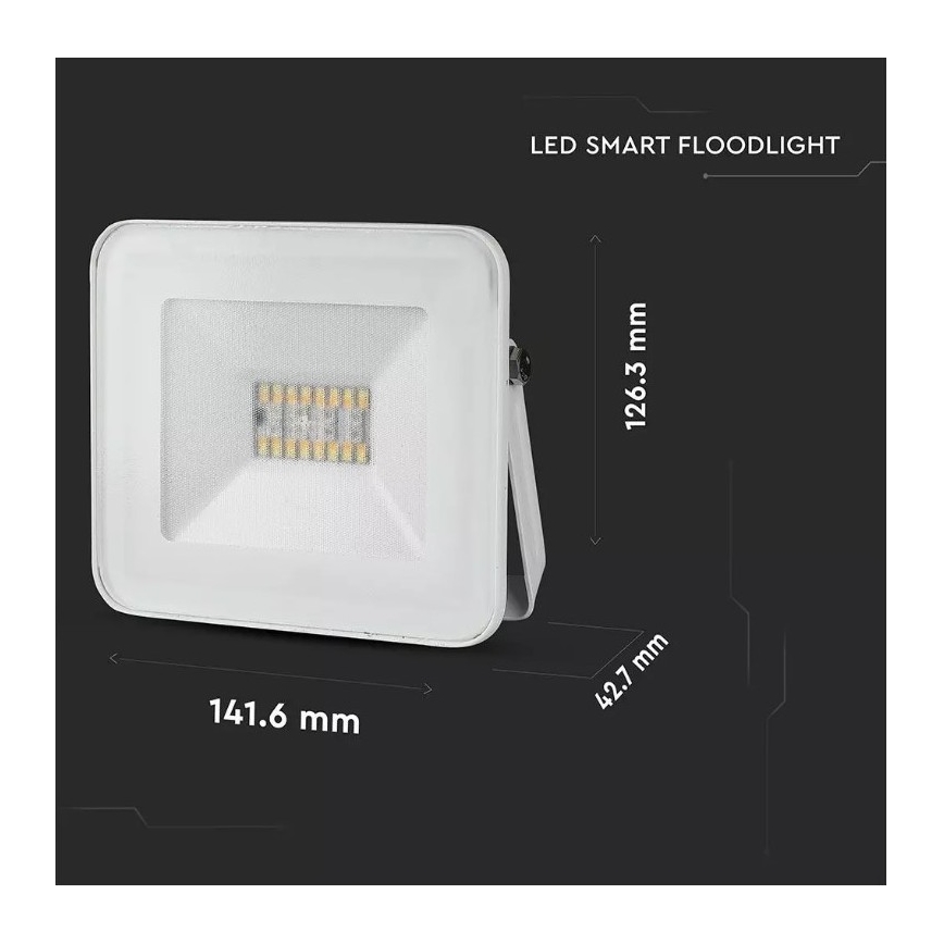 Reflector LED Smart regulable RGB LED/20W/230V IP65 blanco