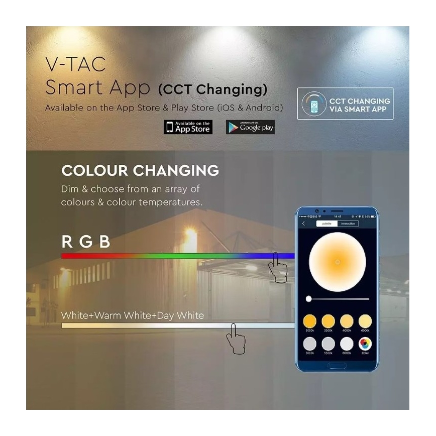 Reflector LED Smart regulable RGB LED/20W/230V IP65 blanco