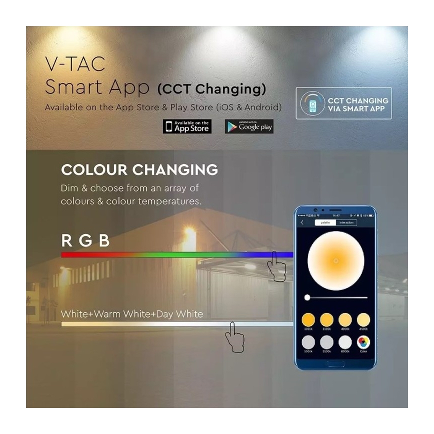 Reflector LED Smart regulable RGB LED/20W/230V IP65 negro