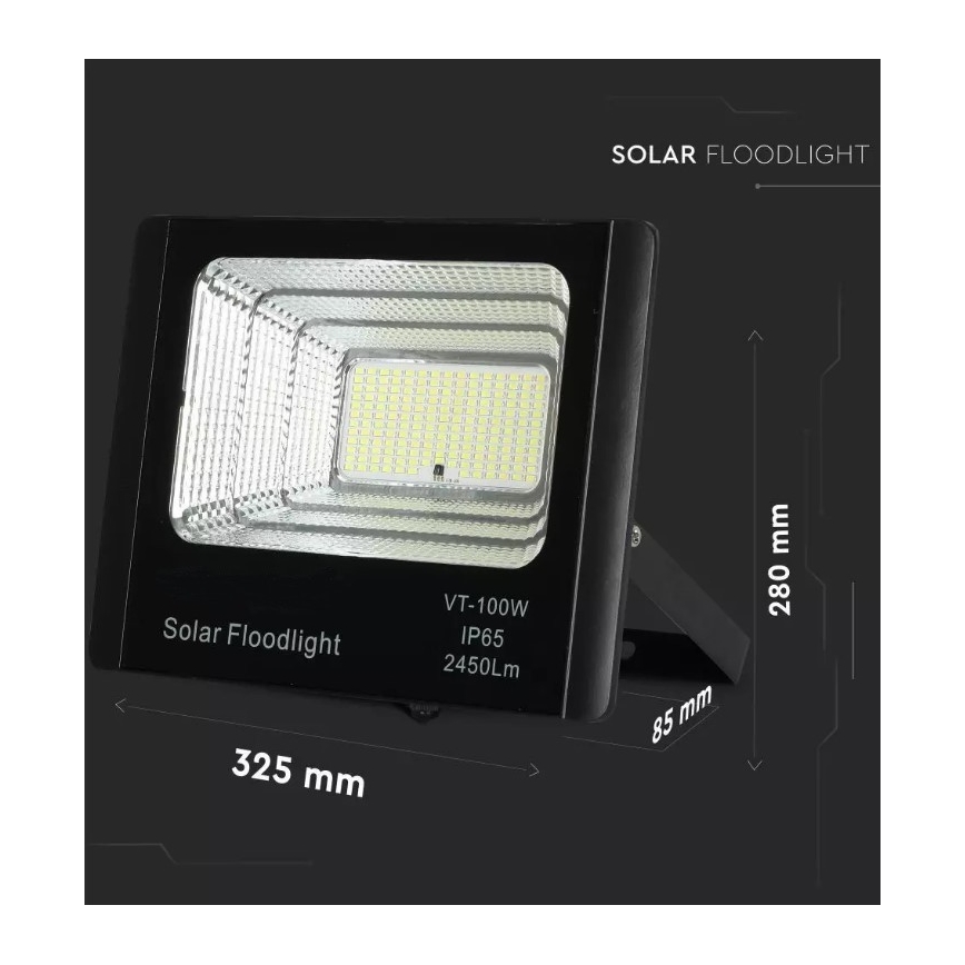 Reflector LED solar regulable LED/35W/10V 6000K IP65 + mando a distancia
