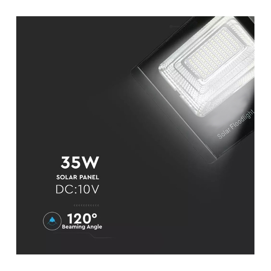 Reflector LED solar regulable LED/35W/10V 6000K IP65 + mando a distancia