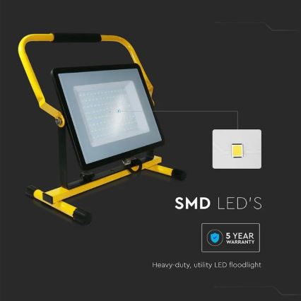 Reflector portátil LED SAMSUNG CHIP LED/100W/230V IP65 6500K negro/amarillo