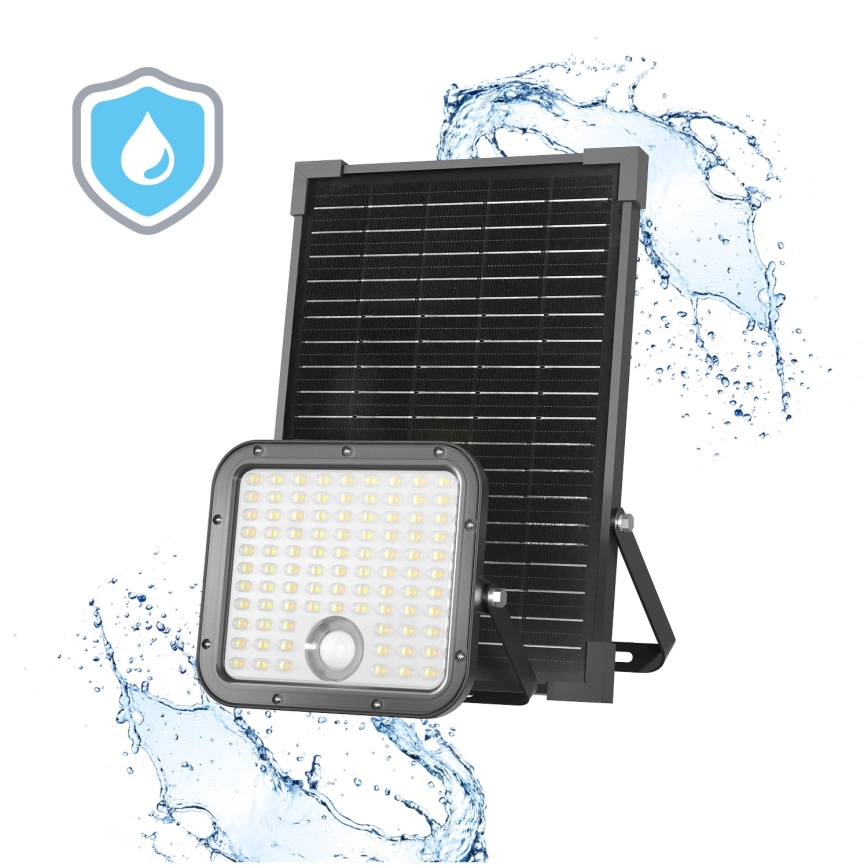 Reflector solar LED de exterior con sensor LED/30W/6,4V IP65 3000/4000K + control remoto