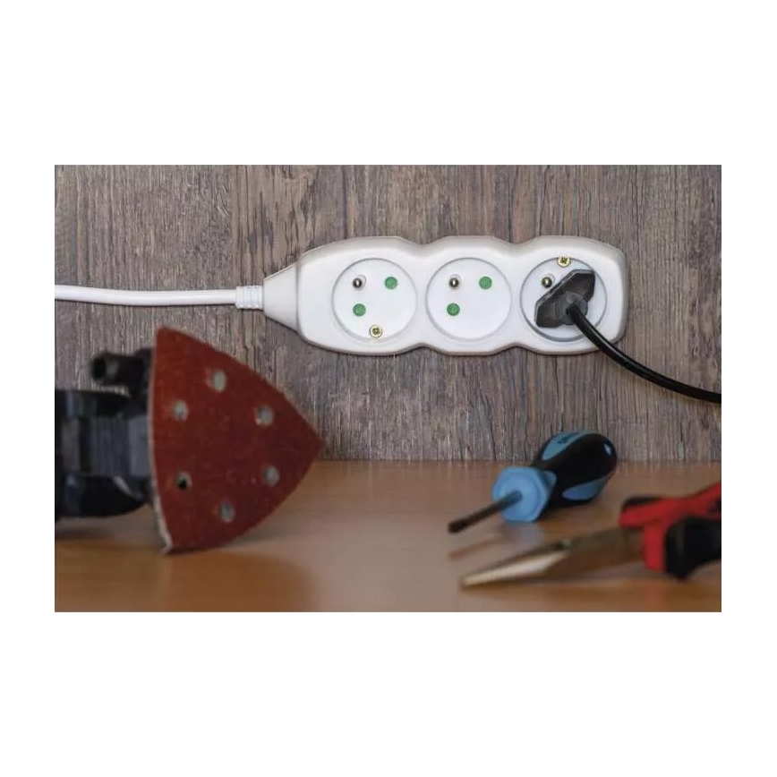 Regleta 6Z 3m blanco
