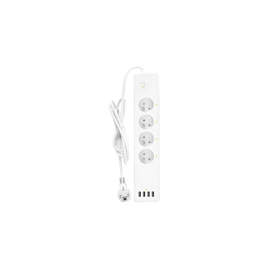 Regleta con interruptor SMART 1,8 m 4Z + 4xUSB Wi-Fi Tuya