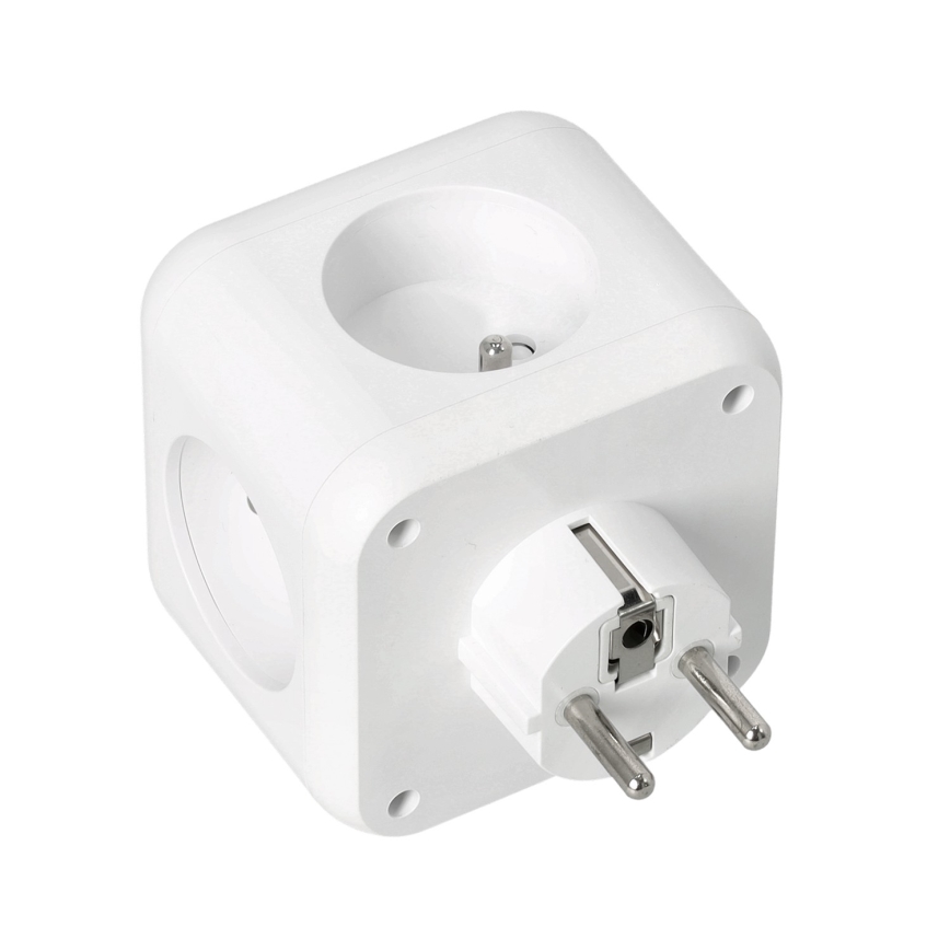 Regleta de enchufes con interruptor LINEA 3x230V + 4xUSB A/C blanco