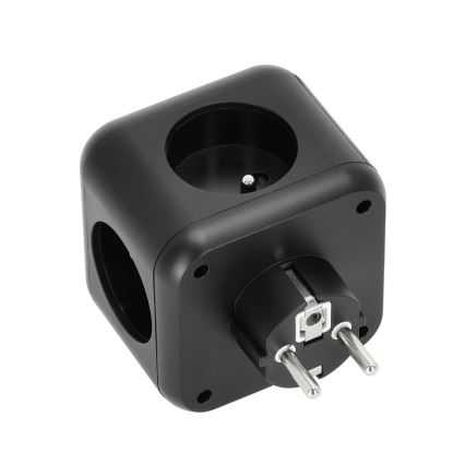 Regleta de enchufes con interruptor LINEA 3x230V + 4xUSB A/C negro