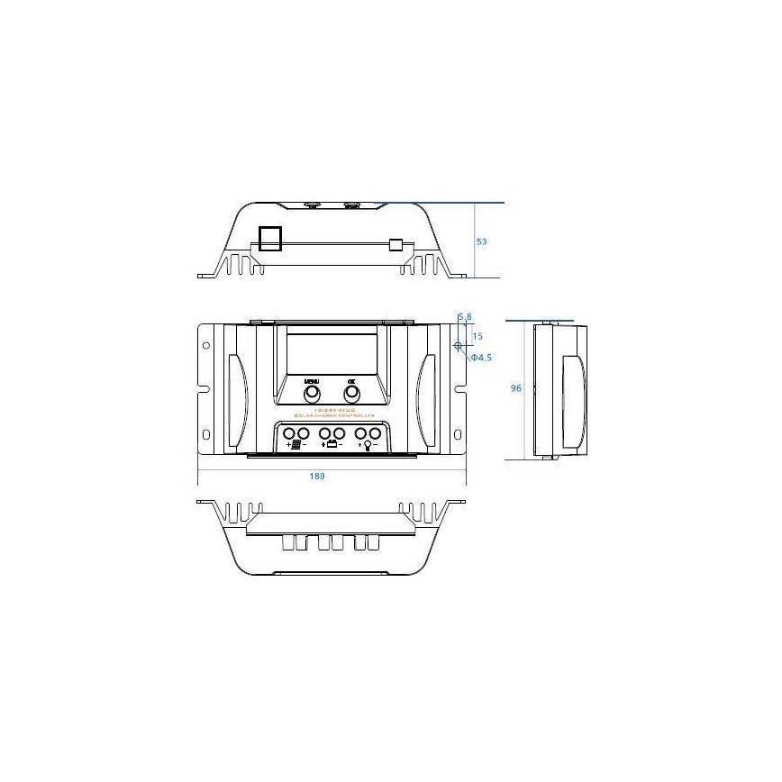 Regulador de carga solar MPPT 12V/15A IP32