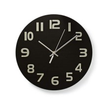 Reloj de pared 1xAA/1,5V vidrio 30 cm negro