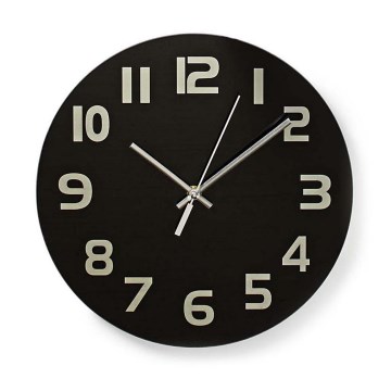 Reloj de pared 1xAA/1,5V vidrio 30 cm negro