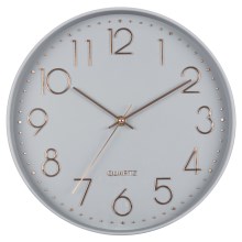 Reloj de pared 1xAA 29 cm gris/dorado rosa