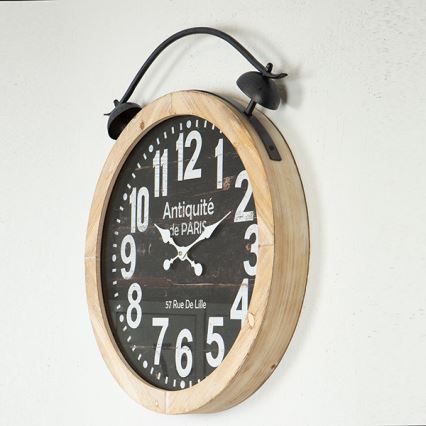 Reloj de pared 1xAA diá. 50 cm beige/negro