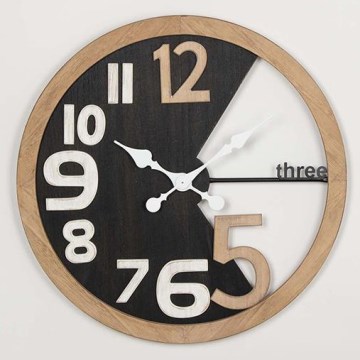 Reloj de pared 1xAA diá. 59,5 cm beige/negro