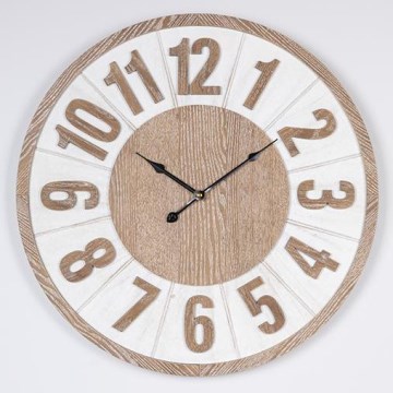 Reloj de pared 1xAA diá. 60 cm beige/blanco
