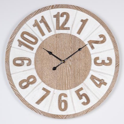 Reloj de pared 1xAA diá. 60 cm beige/blanco