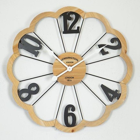Reloj de pared 1xAA diá. 60 cm beige/negro