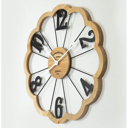 Reloj de pared 1xAA diá. 60 cm beige/negro