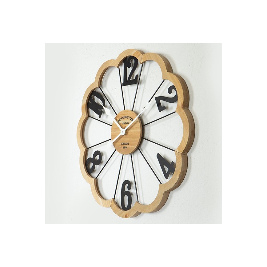 Reloj de pared 1xAA diá. 60 cm beige/negro