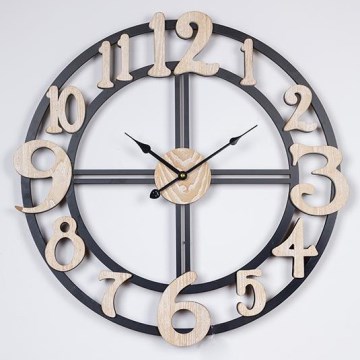 Reloj de pared 1xAA diá. 60 cm negro/beige