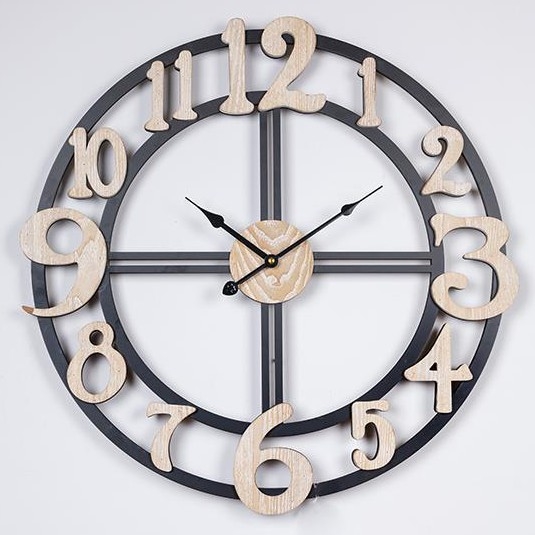 Reloj de pared 1xAA diá. 60 cm negro/beige