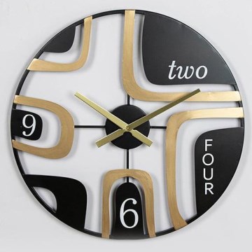 Reloj de pared 1xAA diá. 60 cm negro/dorado