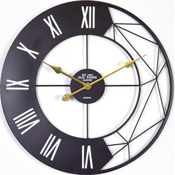 Reloj de pared 1xAA diá. 60 cm negro