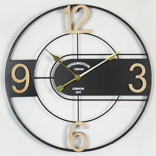 Reloj de pared 1xAA diá. 60 cm negro