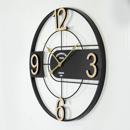 Reloj de pared 1xAA diá. 60 cm negro