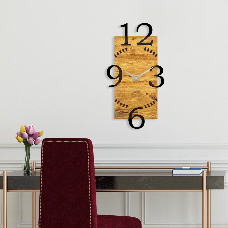 Reloj de pared 41x74 cm 1xAA madera/metal