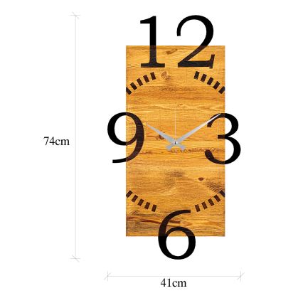 Reloj de pared 41x74 cm 1xAA madera/metal