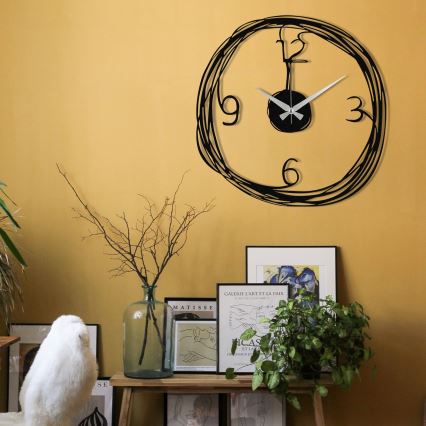 Reloj de pared 48 cm 1xAA negro