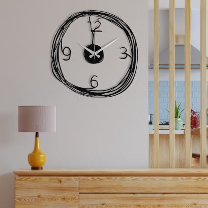 Reloj de pared 48 cm 1xAA negro