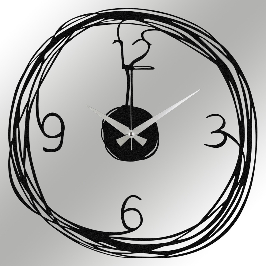 Reloj de pared 48 cm 1xAA negro