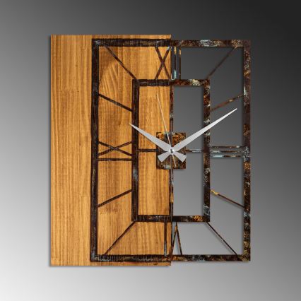 Reloj de pared 49x58 cm 1xAA madera/metal