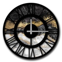 Reloj de pared 50 cm 1xAA negro/dorado/gris