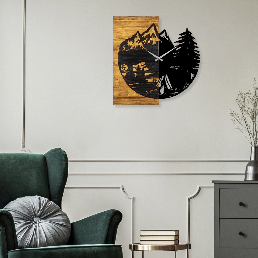 Reloj de pared 56x58 cm 1xAA madera/metal