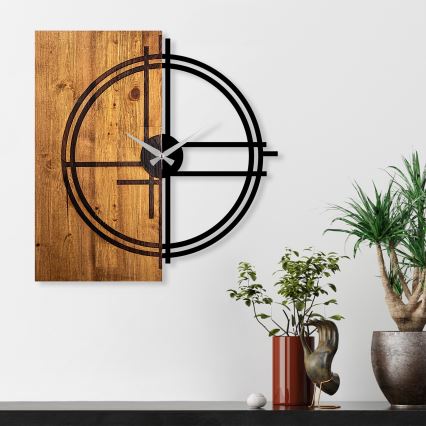 Reloj de pared 58x56 cm 1xAA madera/metal