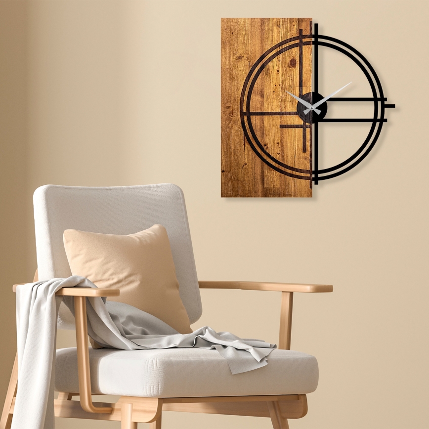 Reloj de pared 58x56 cm 1xAA madera/metal