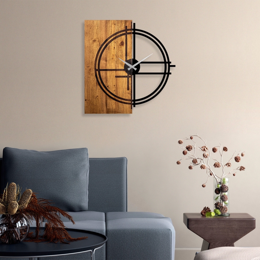 Reloj de pared 58x56 cm 1xAA madera/metal