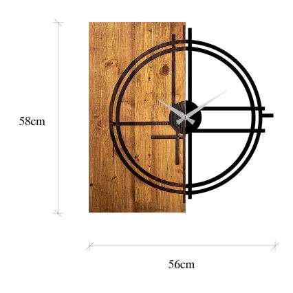 Reloj de pared 58x56 cm 1xAA madera/metal