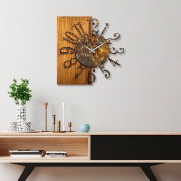 Reloj de pared 58x58 cm 1xAA madera/metal