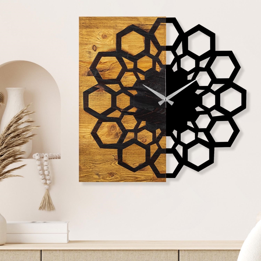 Reloj de pared 58x58 cm 1xAA madera/metal