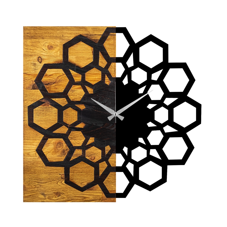 Reloj de pared 58x58 cm 1xAA madera/metal