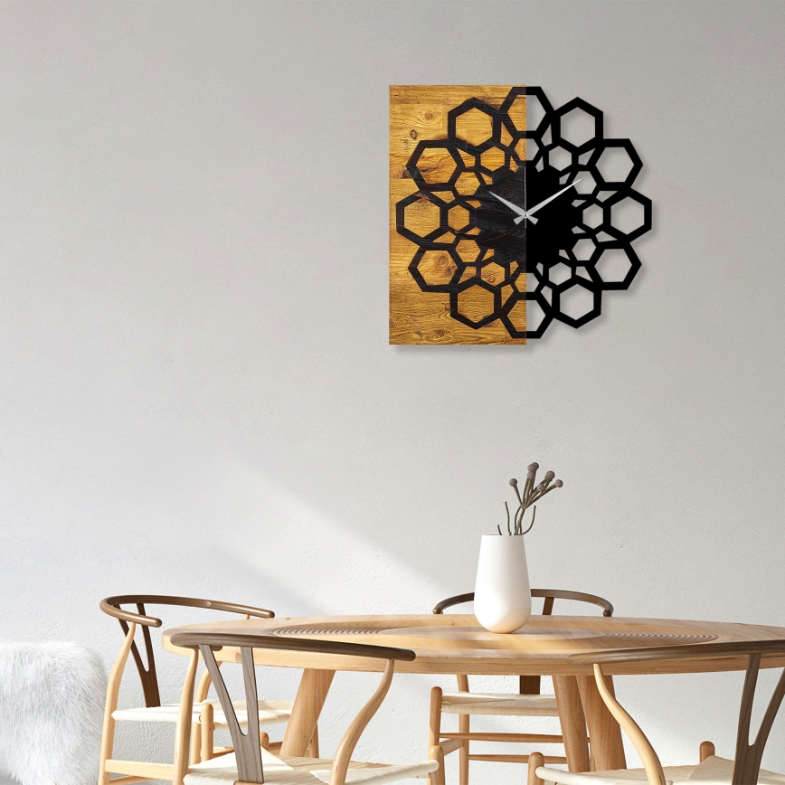 Reloj de pared 58x58 cm 1xAA madera/metal